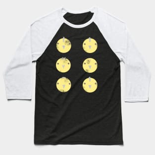 Chicory Hickory Dot - Polka Dot Yellow Baseball T-Shirt